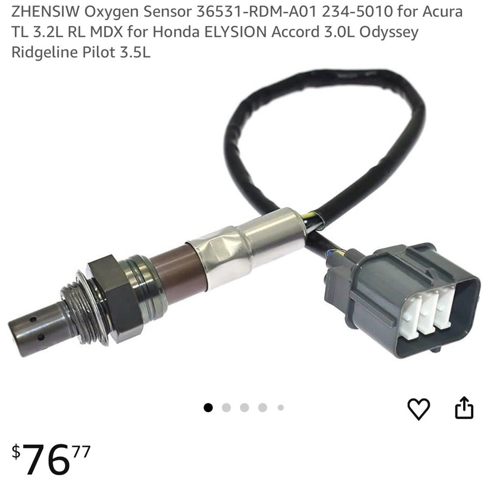 Oxygen Sensor for Acura and Honda - Silver and Black